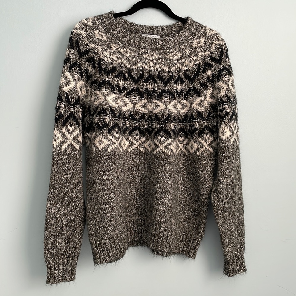 MyStyle Knit Grey Fisherman’s Sweater Size XL